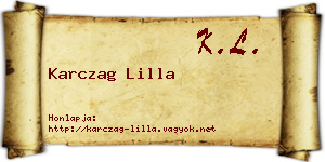 Karczag Lilla névjegykártya